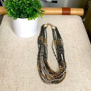 Stella & Dot Relic Artisan multi-strand mixed-metal necklace Versitile